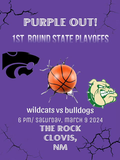 PURPLE OUT – 1ST ROUND OF STATE PLAYOFFS SATURDAY AT THE ROCK!