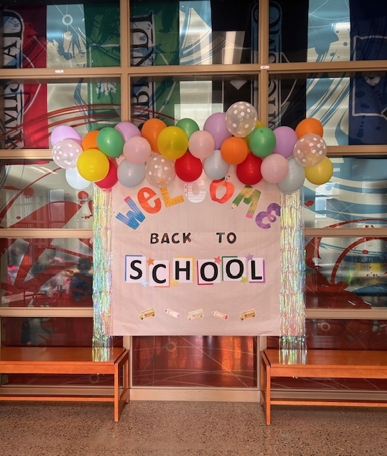 Backdrop for 1st day of school photo op.
