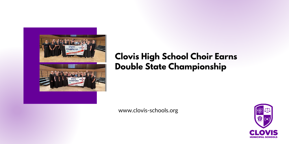 CHS Choir earns double state championship - photos of the two choirs with their championship banner