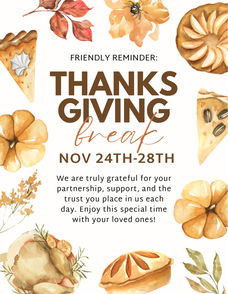 Thanksgiving break flyer