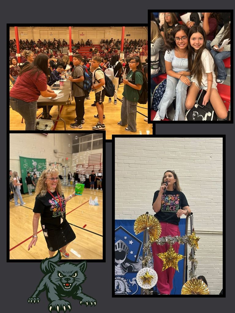 Pictures of teachers and students on first day of school.