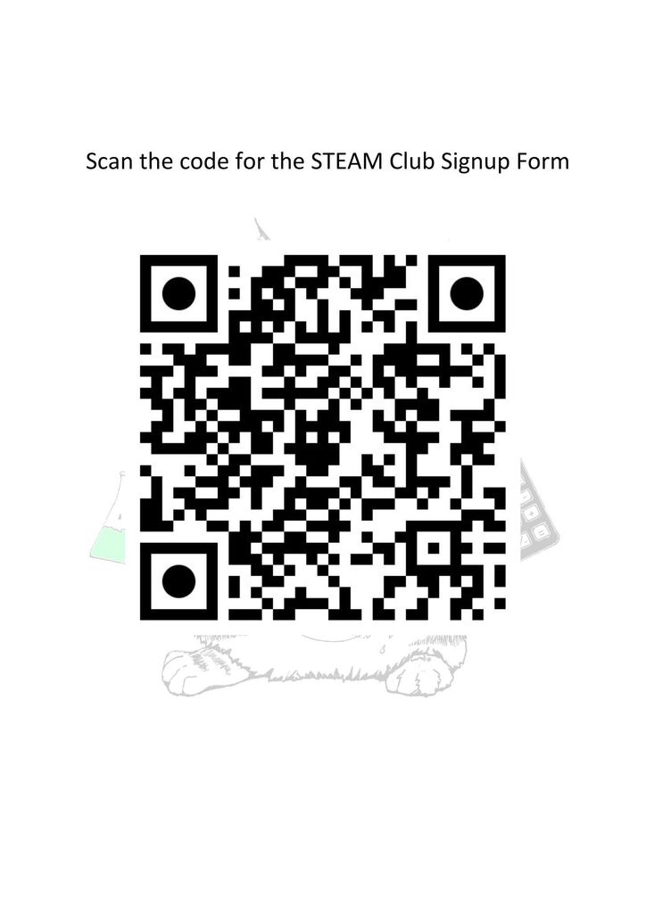 Scan QR Code for the Steam Club Signup Form