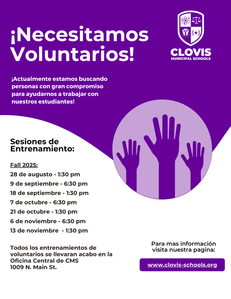 Spanish Flyer for volunteer training