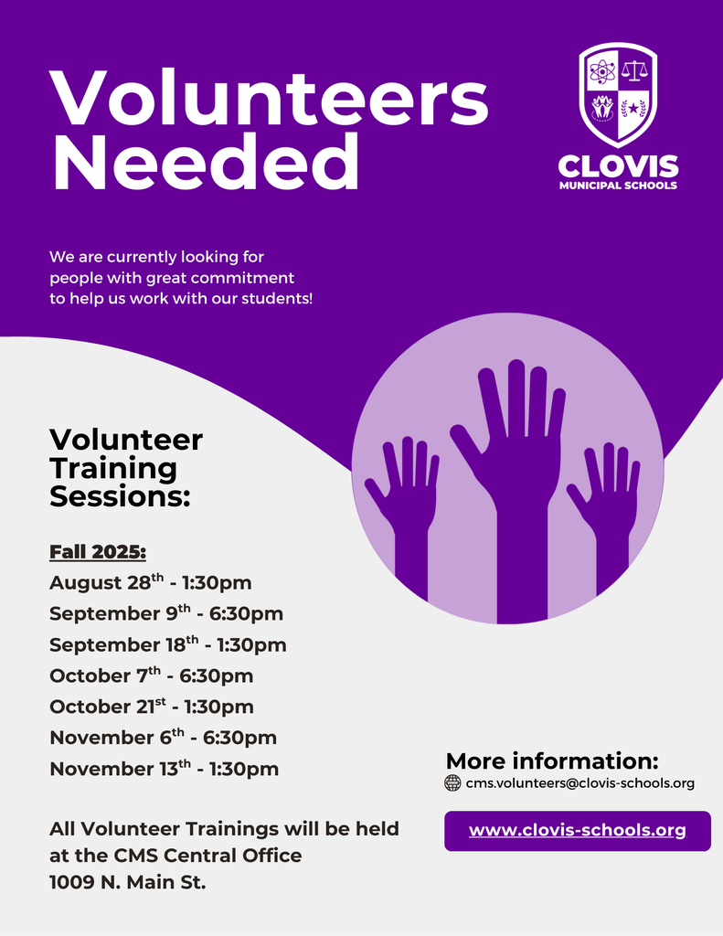 English flyer for the fall 2025 volunteer training dates