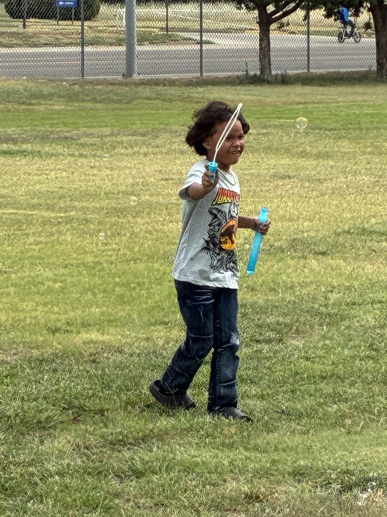 James Garvin blowing bubbles for a self control lesson