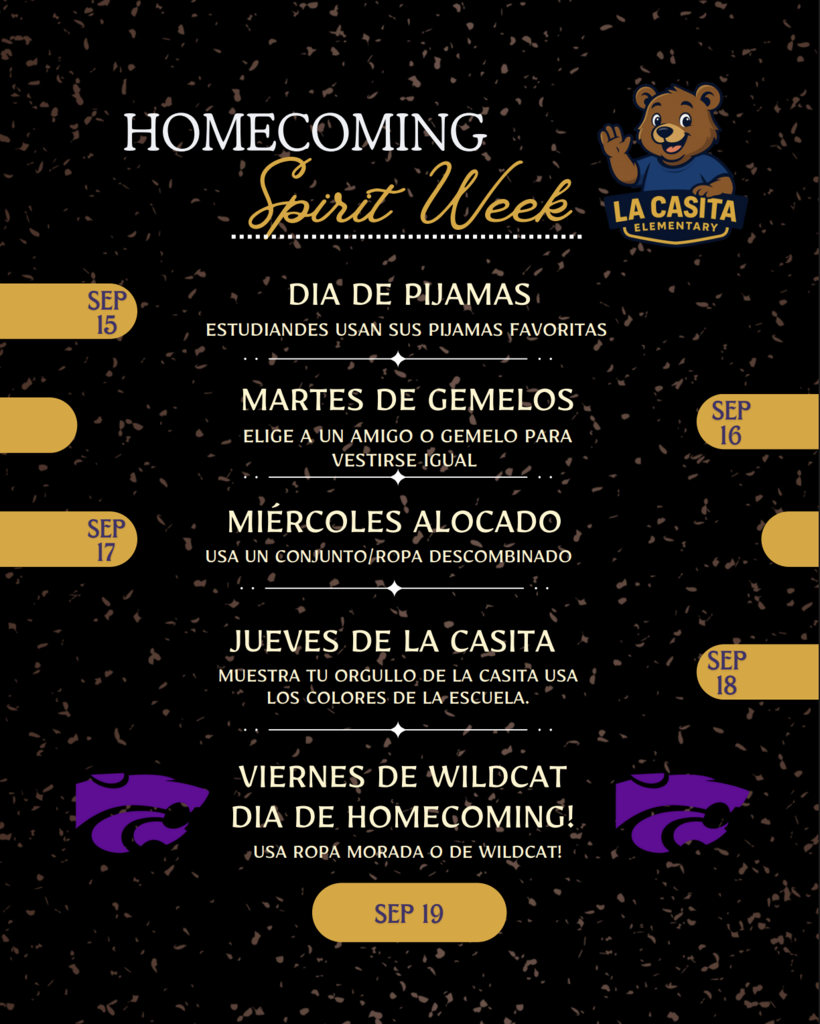 Spirit Week Schedule