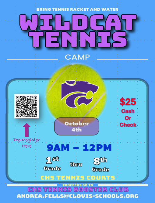 Flyer for Oct 4 Tennis Camp