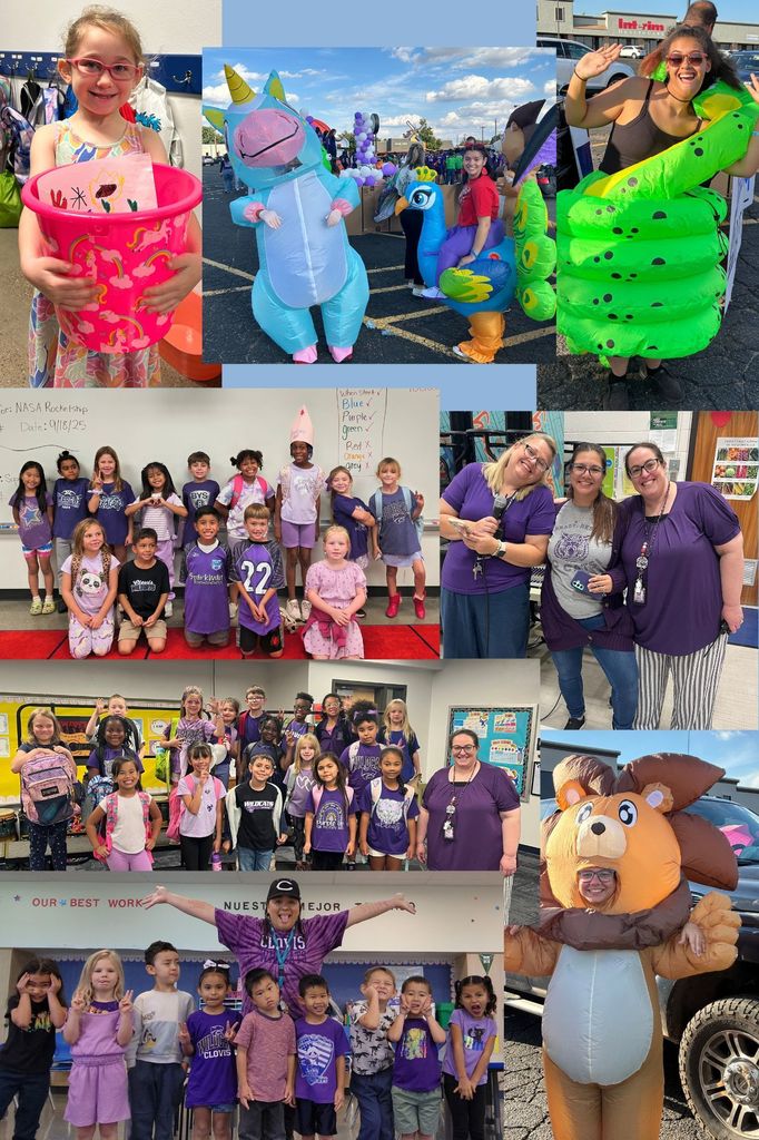 Spirit week with random pictures of different days and the parade