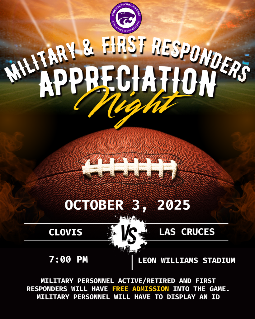Flyer for Military and First Responders Appreciation Night on Oct. 3, 2025