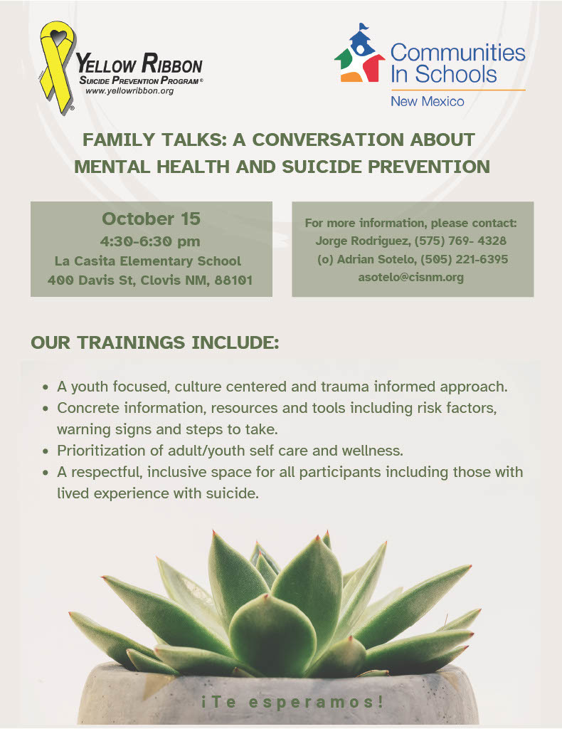Yellow Ribbon Suicide Prevention Training - October 15