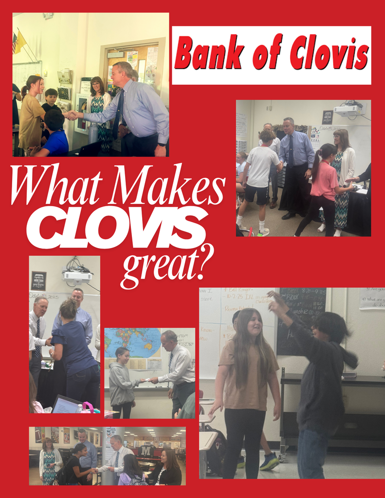Bank of Clovis: What Makes Clovis Great? (Various pics of Bank of Clovis gifting students with money)
