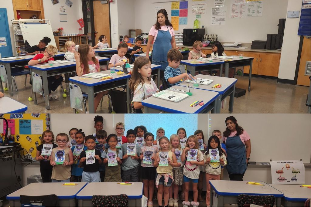 Second grade doing in person Art