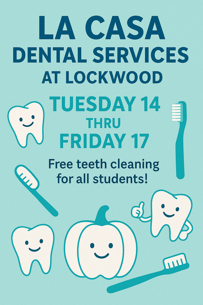 La CAsa Dental services flyer with teeth and toothbrushes. 