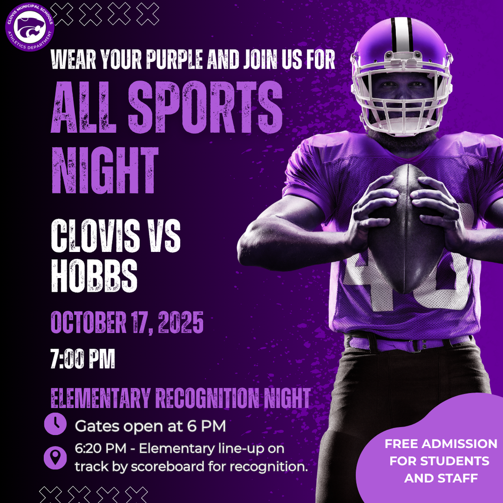 FLyer for the football game on 10/17 against Hobbs