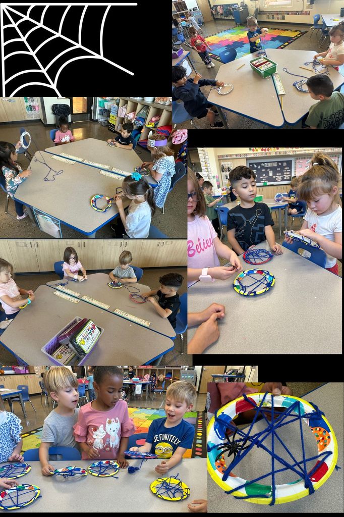 Mrs. Sullivans class working on their spider webs