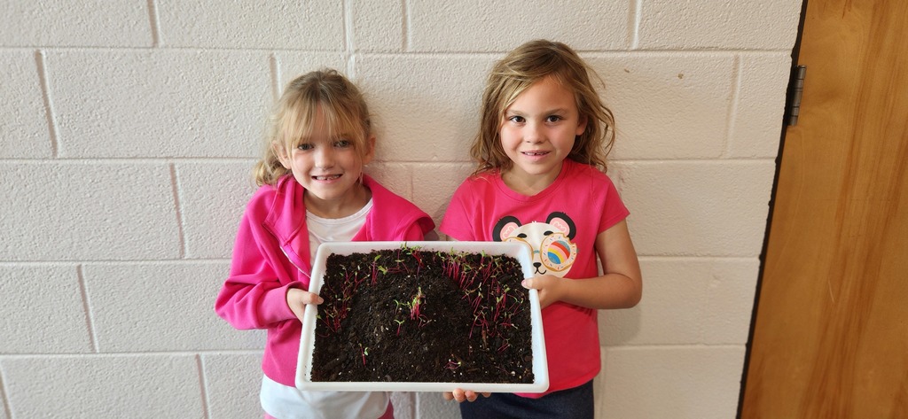 Lilith and Hazel with their garden