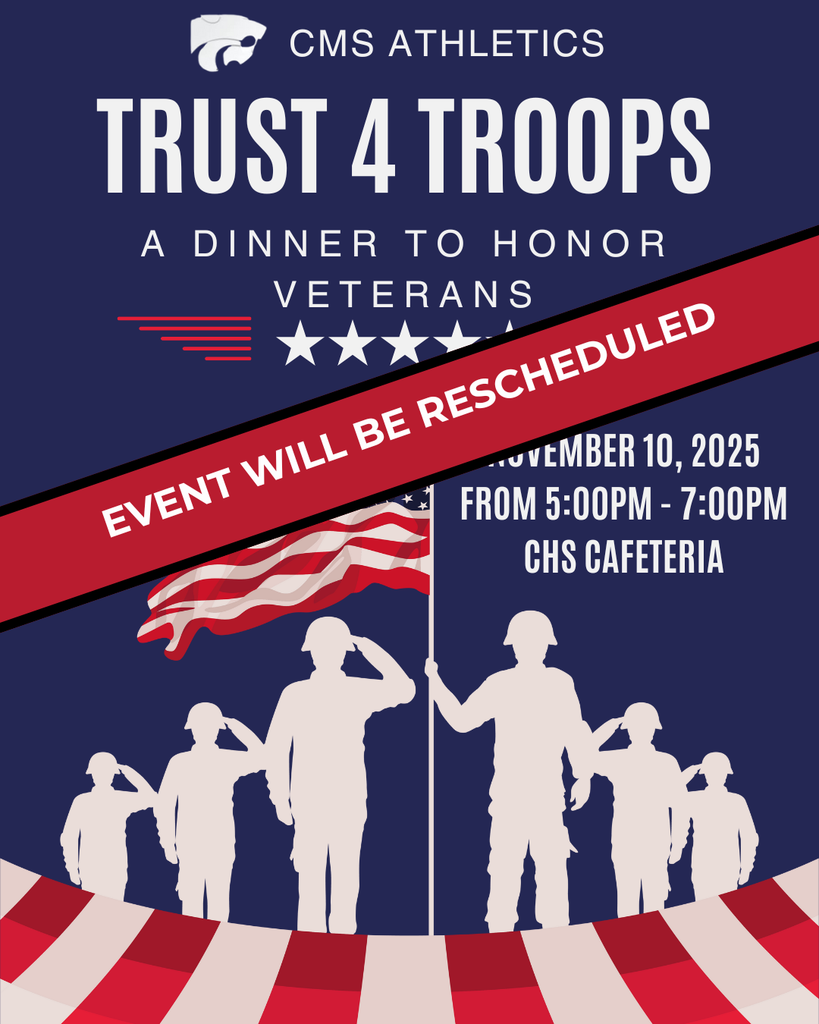 Flyer for the Trust for Troops Event Rescheduling Announcement