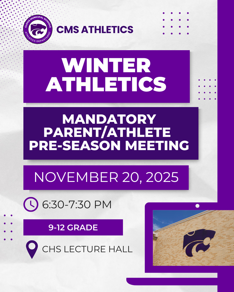 Flyer for the Winter Athletics Mandatory Parent/Athlete Meeting