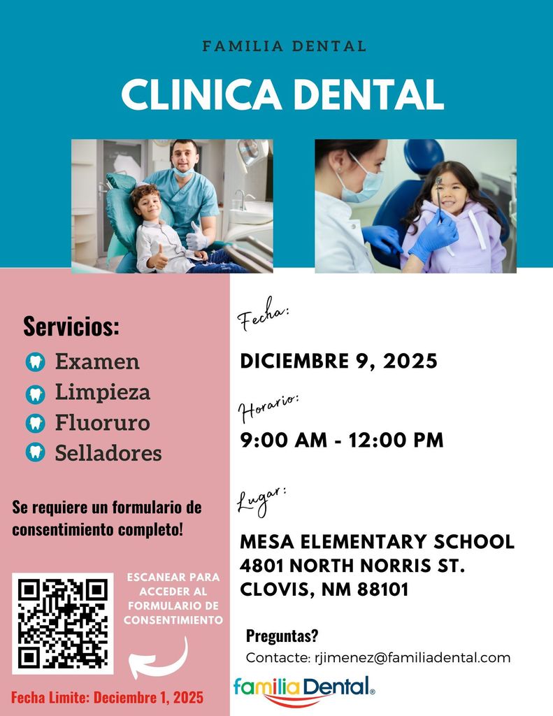 Spanish Flyer for Familia Dental on December 9, 2025
