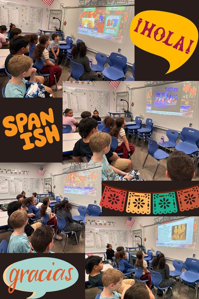 The K-2nd Spanish Enrichment class learning about the Holidays