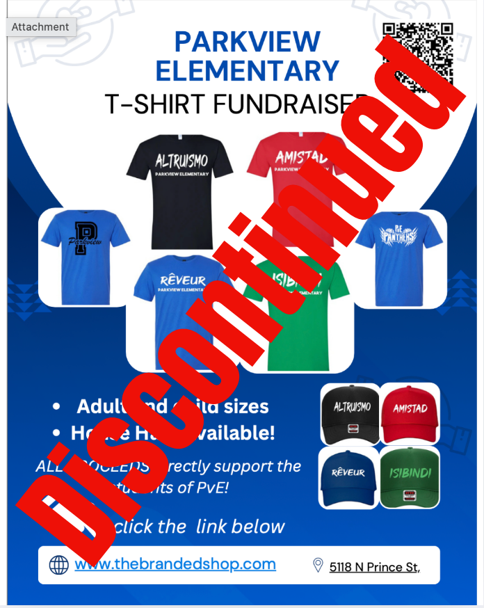 T-shirt Fundraiser, Parkview Elementary, discontinued