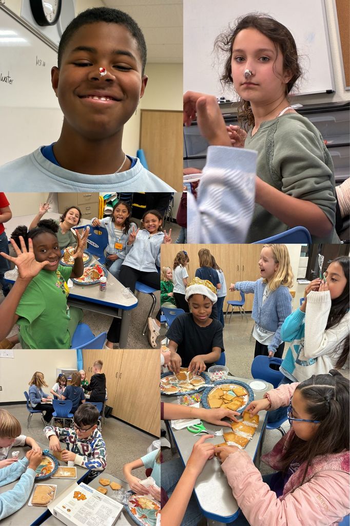 The House Ambassadors building Gingerbread houses together as a team building exercise