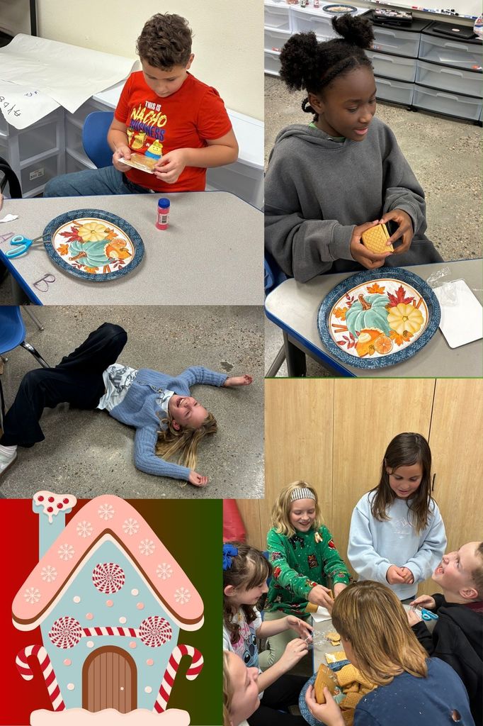 The House Ambassadors building Gingerbread houses together as a team building exercise