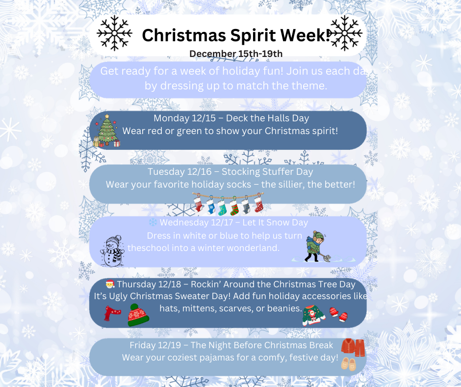 Spirit Week Dec. 15-19