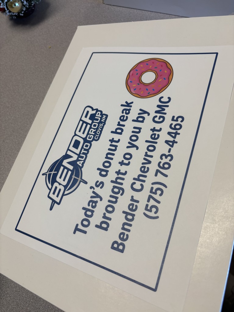 Today's donut break brought to you by Bender Chevrolet GMC