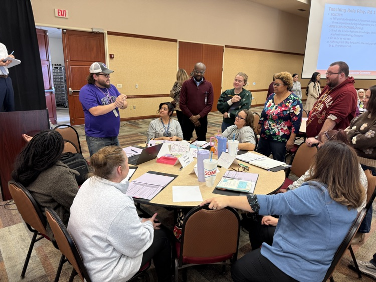 Teachers attending a workshop
