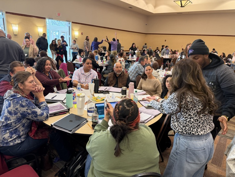 Teachers attending a workshop