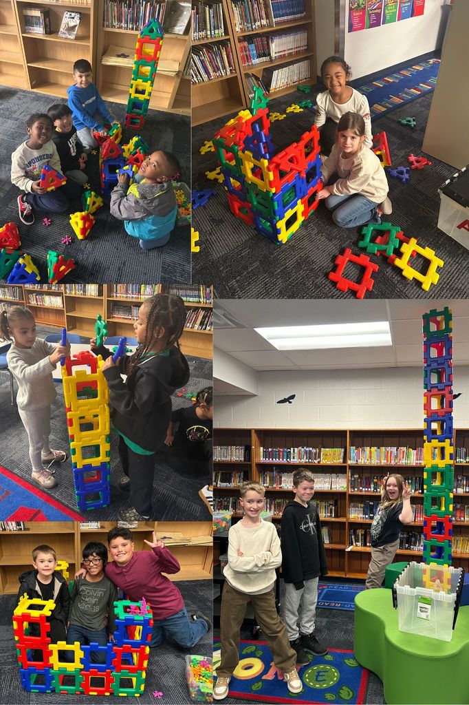 Art with Ms. Hooks different classes building fun structures