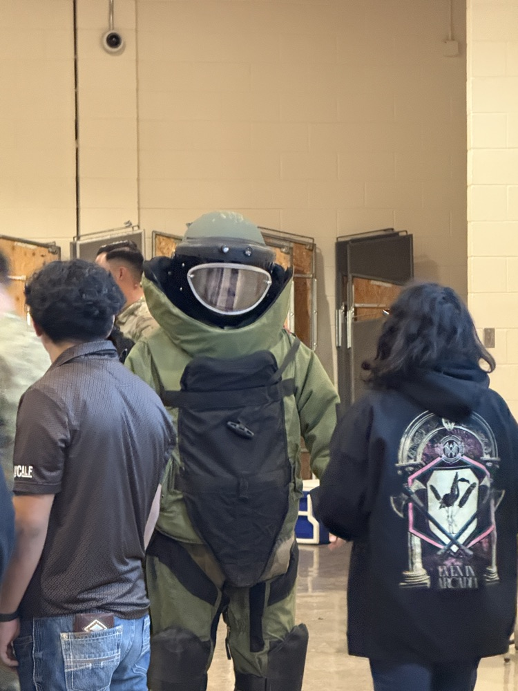 Service member wearing protective gear