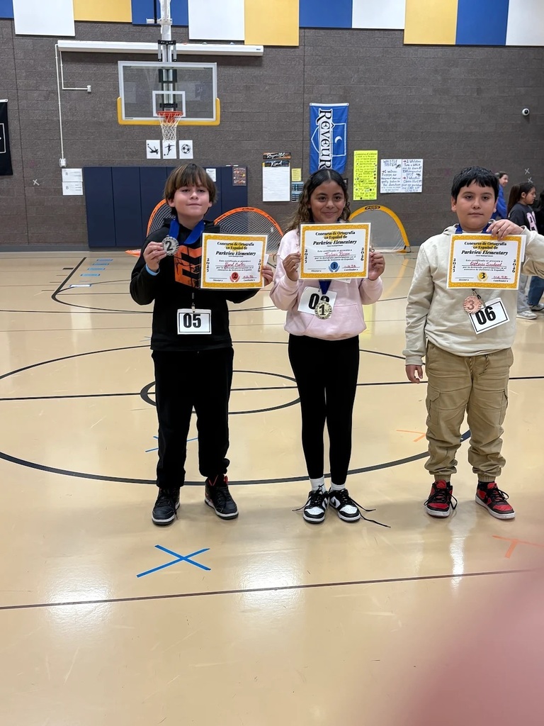 Top 3 students from the Spanish Spelling Bee