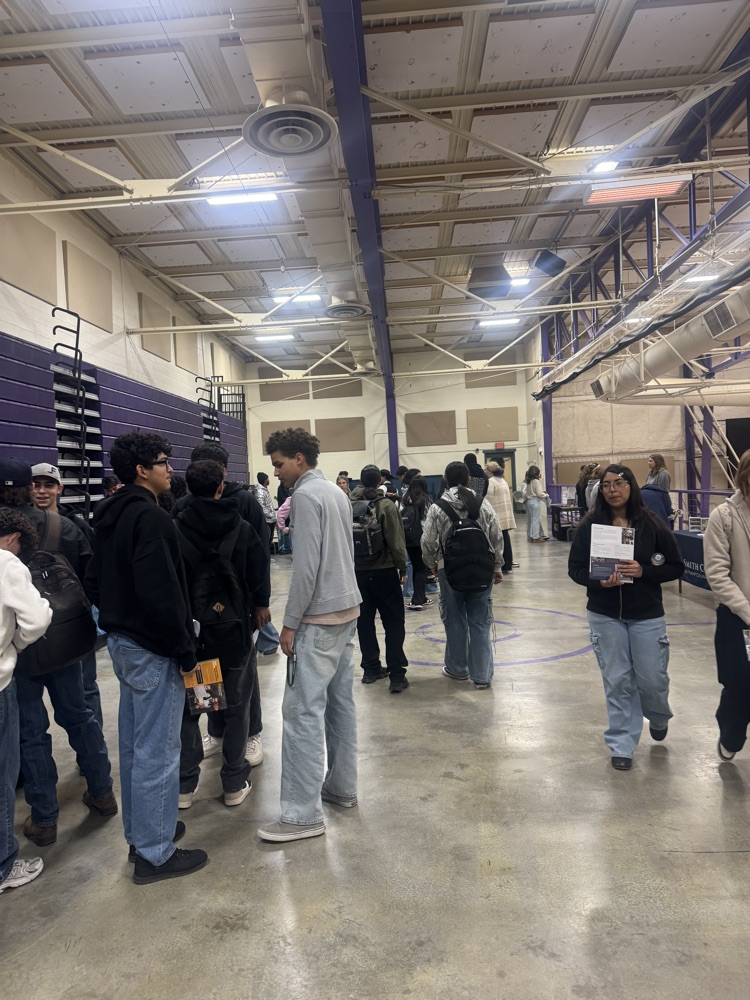 Students at the college fair