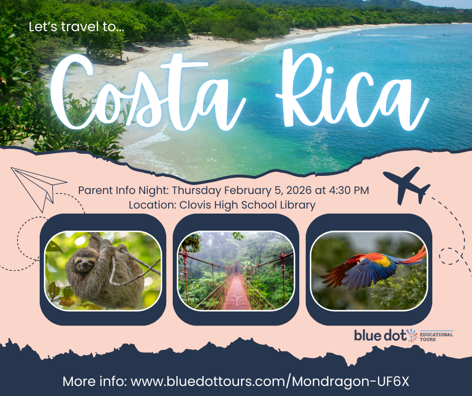 Graphic describing the costa rica trip 