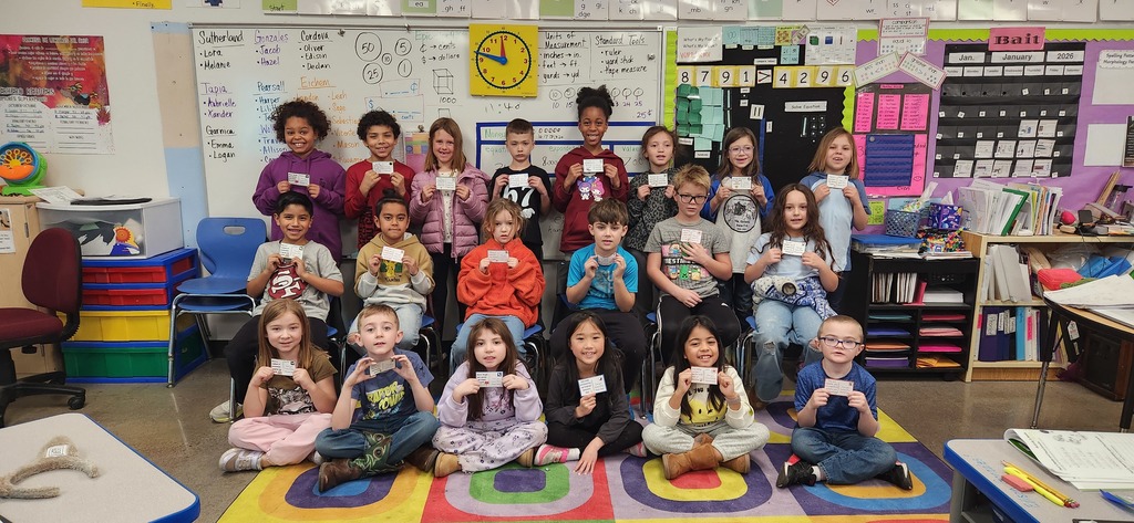 Mrs. Eichem's class with their Motivational Monday card from Central Office