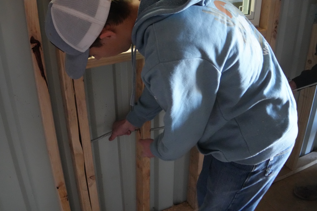 Students on a construction site