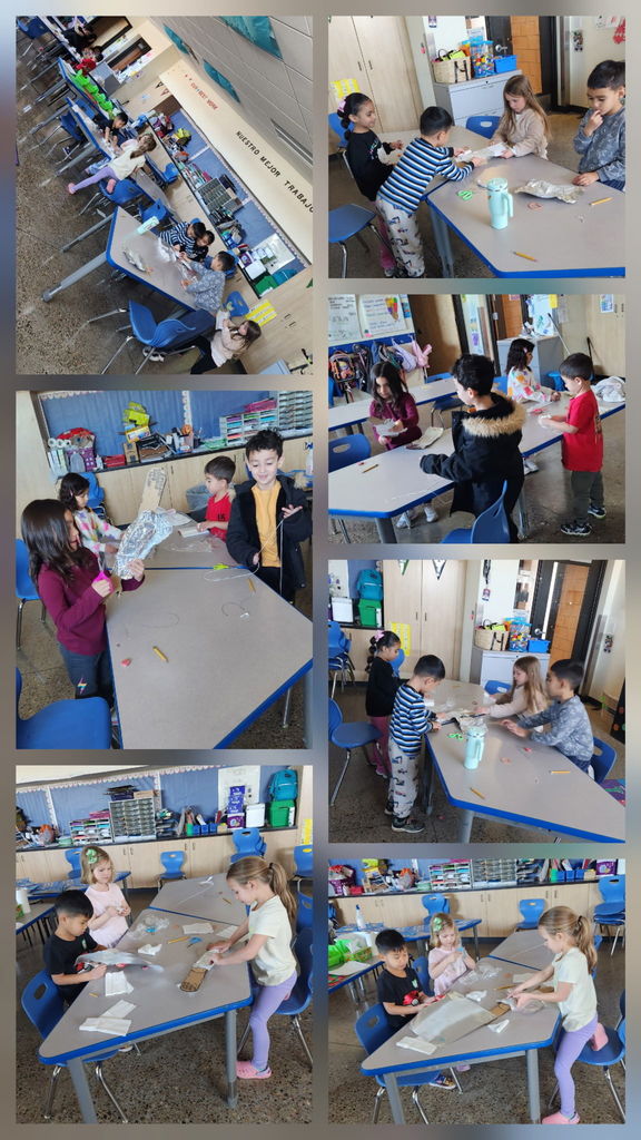 Mrs. Briseño's class making Casts
