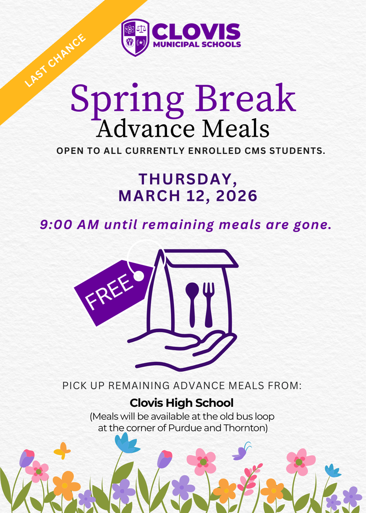 Last Chance for Spring Break Advanced Meals Flyer