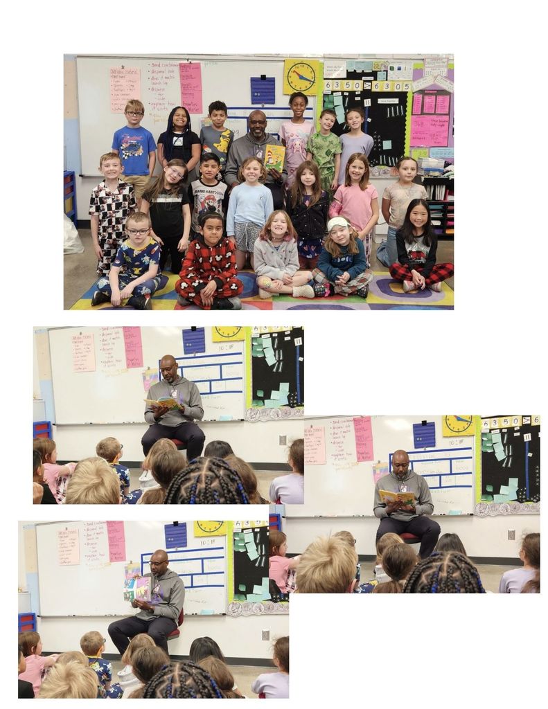 Corey Prickett Reading to Mrs. Eichem's class