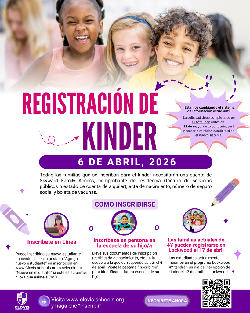 Spanish Flyer for Kindergarten Registration