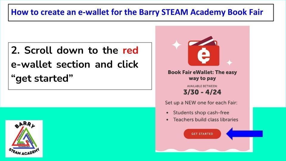 step 2 scroll down to the red e-wallet section and click get started