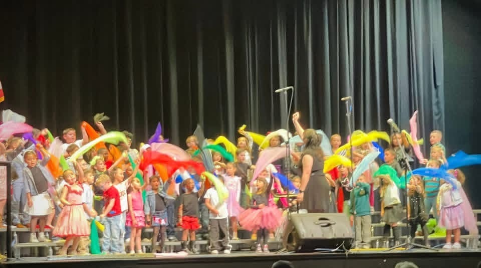 First grade performance with scarves
