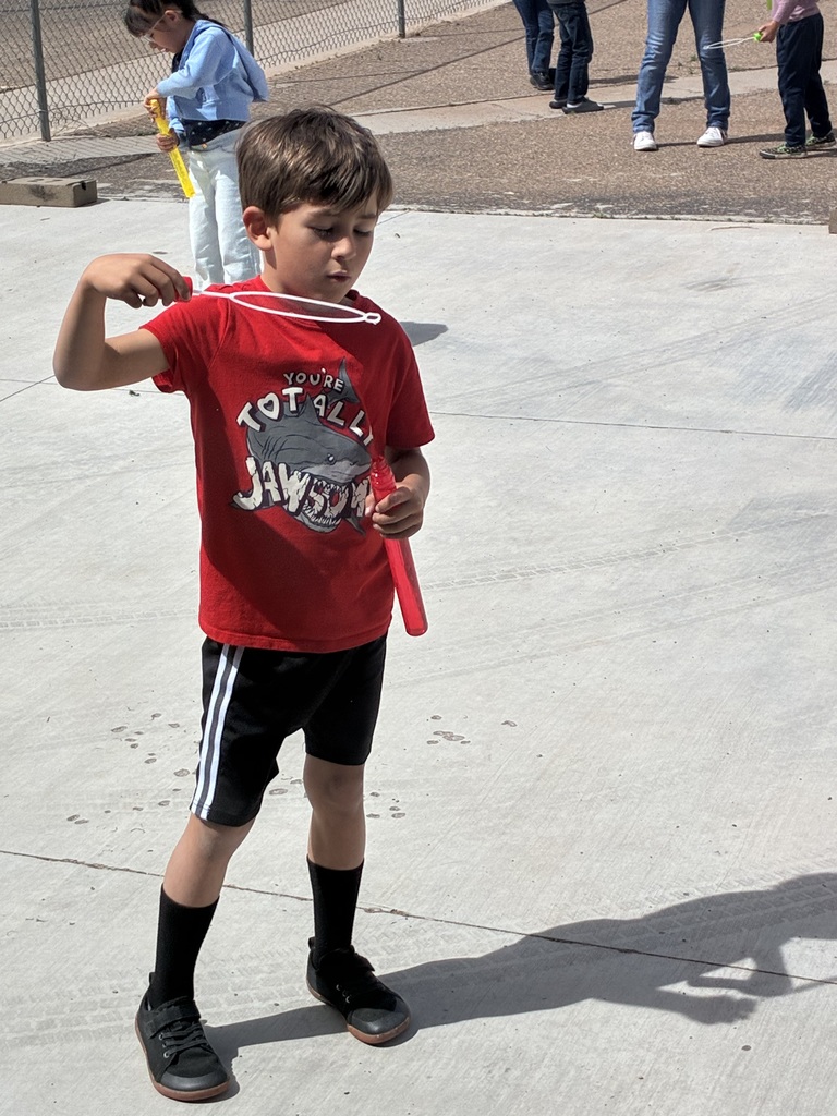 Joshua with bubbles for "B" day - ABC Countdown