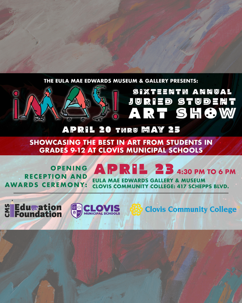 Advertisement for the 16th annual art show by the Eula Mae Edwards Museum, showcasing student art.