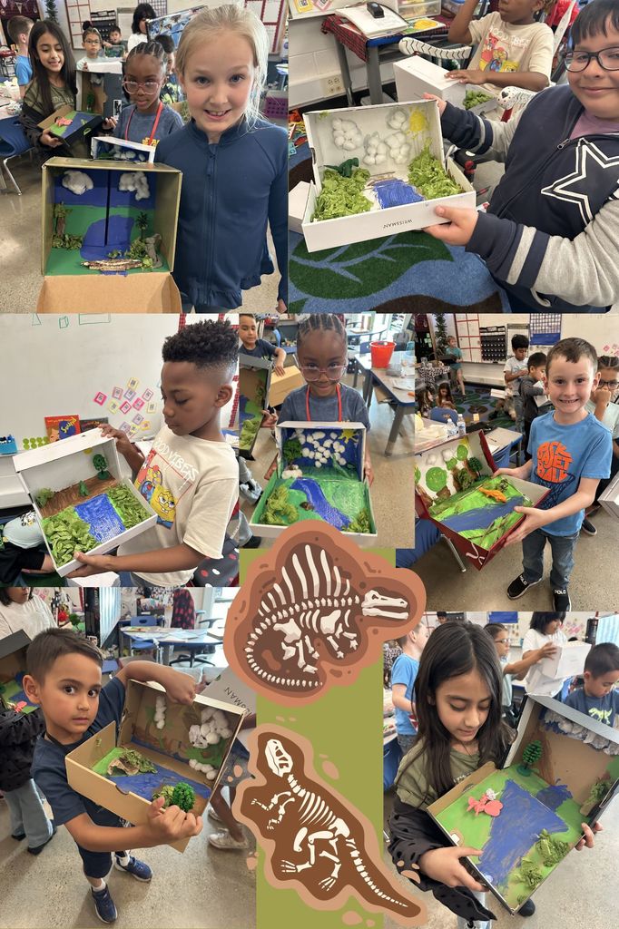 Paleontology made Dioramas for their Dino's