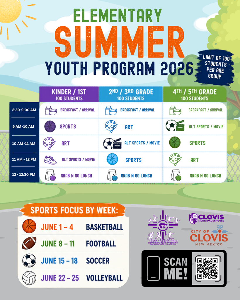 Flyer for the elementary Summer Youth Program