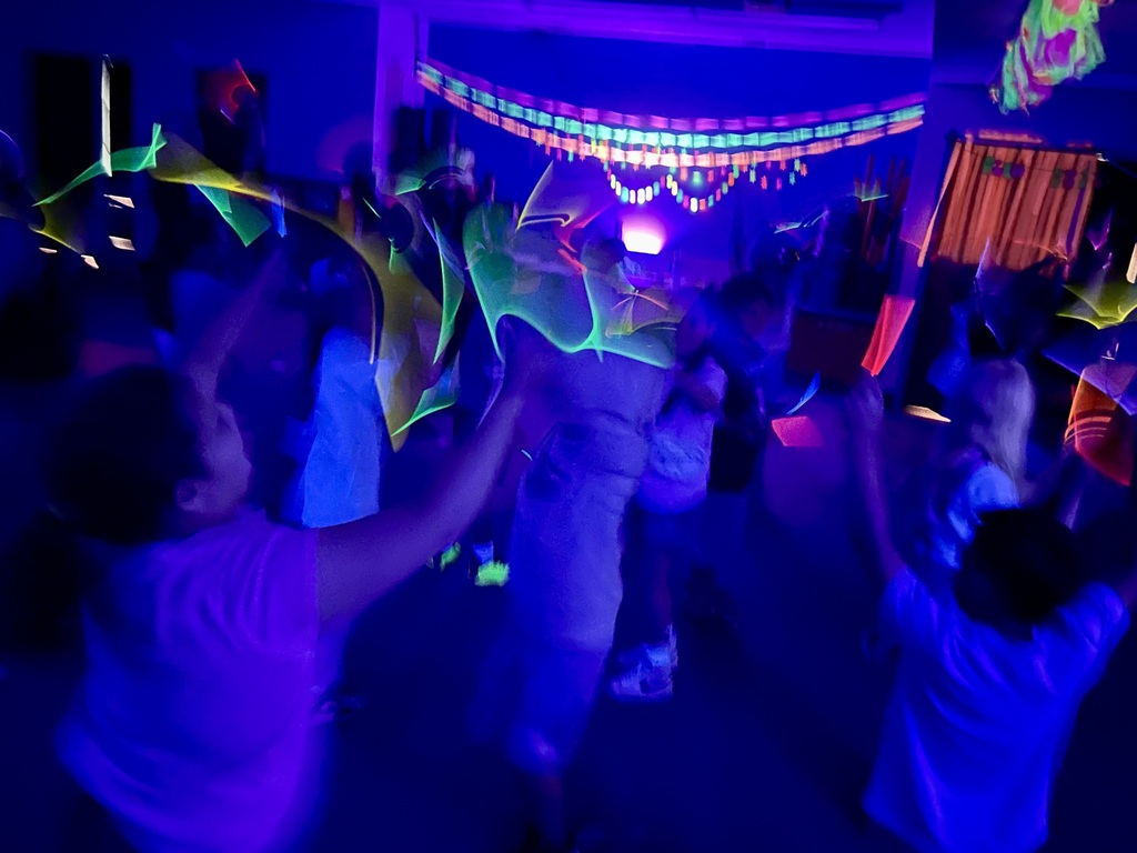 students having a glow party