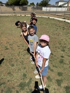 Students competing in tug of war!